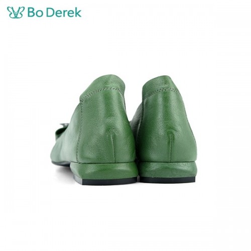 Bo Derek 尖頭扣環減壓平底鞋-綠色